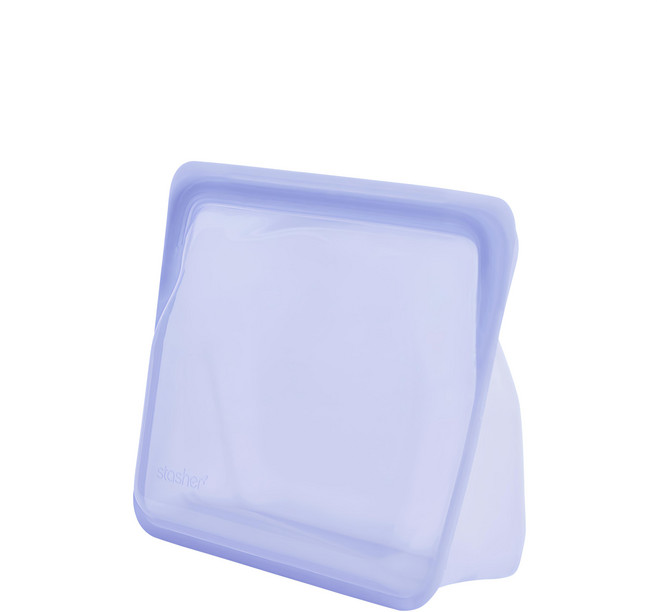 stasher 站立式矽膠密封袋 薰衣草紫, 21.5 x 17.5 x 9cm, 1個, 1入