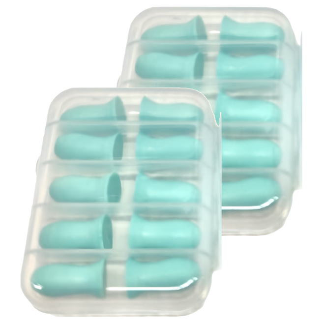 FaSoLa PU慢回彈舒適型隔音耳塞 淺綠色 尺寸2.1x1.3cm 重量20g, 10個, 2盒