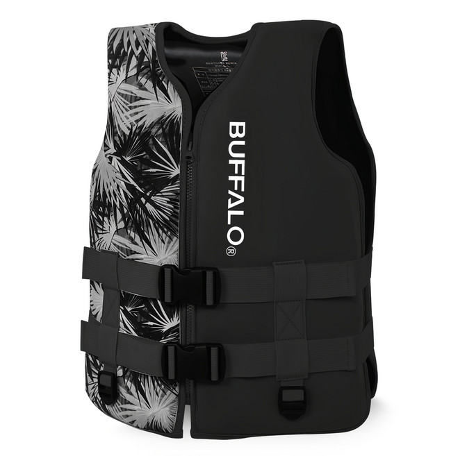 韓國 BUFFALO 潛水布料救生衣, 棕黑色