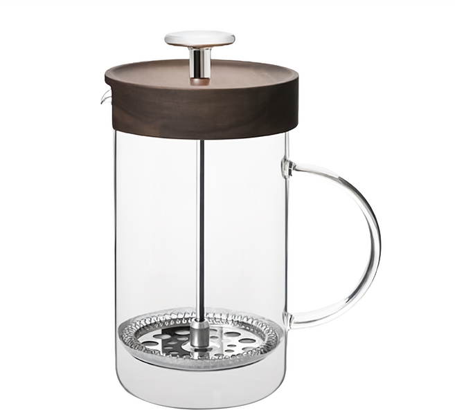 TAIWANGLASS 台灣玻璃 台灣相思木濾壓壺 600ml, 棕色 + 透明色, 1個