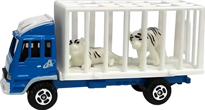 樂彩森林 迷你合金車, 老虎運送車 滑行 藍色 + 白色, 1個, #76, 1組