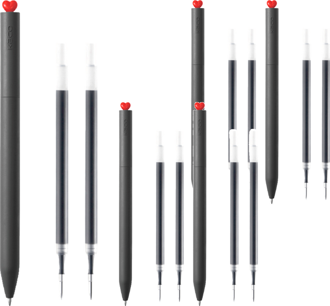 KaCO FIRST LOVE 初心旋轉中性筆圓珠筆 Set 2支 0.5mm 筆芯, 暗戀黑, 5組