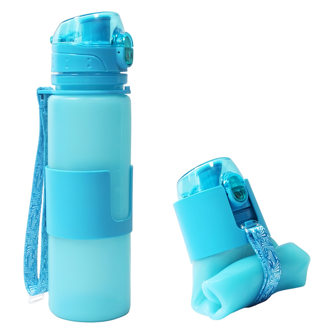 partita 帕緹塔 矽膠運動水瓶, 矽膠運動水瓶 藍色, 500ml, 1個