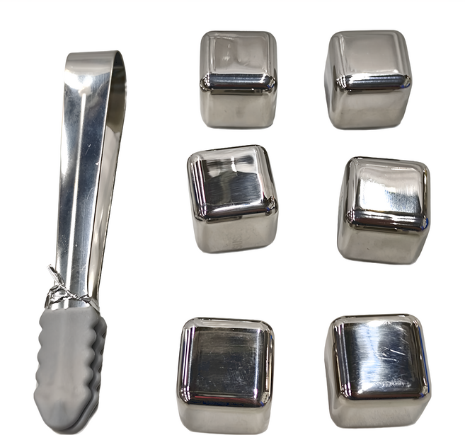 EDISH 冰夾316銹鋼冰塊塑盒裝6入組, 1組