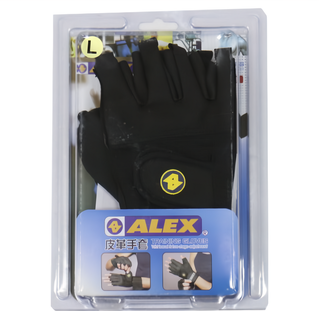 ALEX SPORTS 皮革手套 A-18, 黑色, 1雙