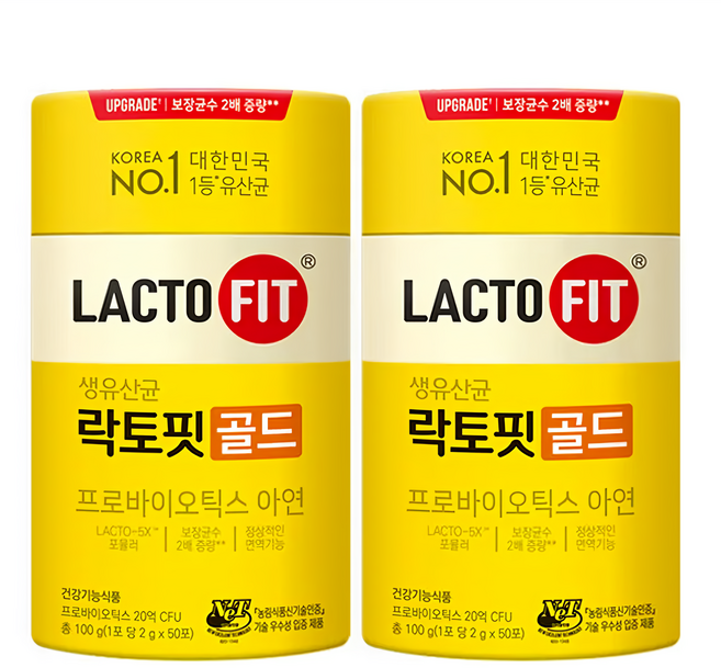 Chong Kun Dang 鍾根堂 LACTO-FIT gold升級版 益生菌 大童及成人款, 50包, 2g, 2罐