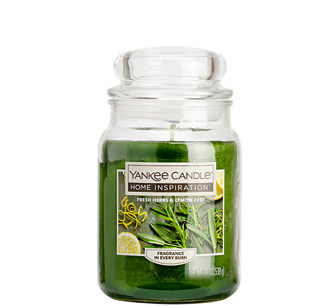 YANKEE CANDLE Home Inspiration系列 香氛蠟燭, Fresh herbs+Lemon zest, 538g, 1個