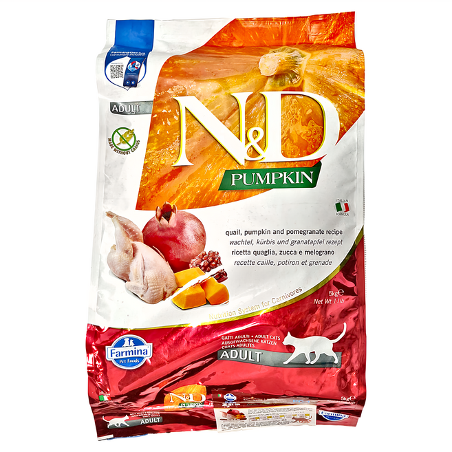 Farmina 法米納 全齡貓乾飼料 PC1, 1包, 5000g, 無穀南瓜+鵪鶉+石榴