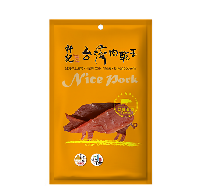 Taiwan dried meat king 軒記 台灣肉乾王 蜜汁豬肉乾, 110g, 1包
