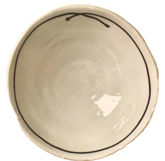白釉黑線紋 陶瓷碗-日本製造 寬20cm高8cm 容量1000mL, 1個