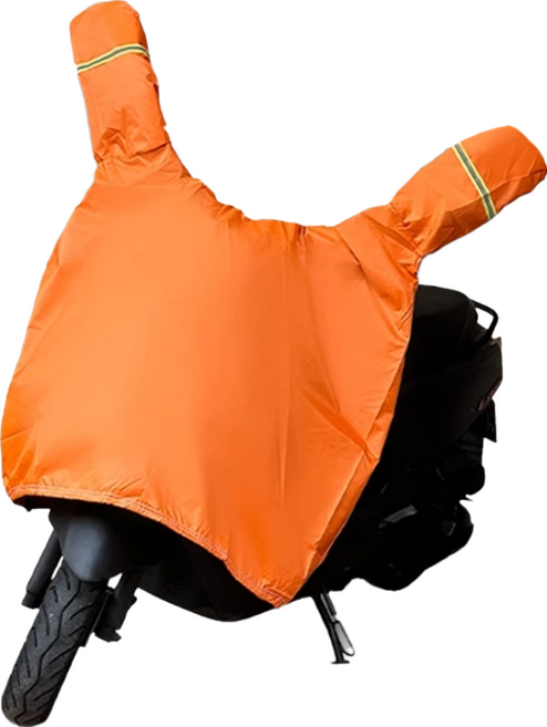 YORI CAR 優里 機車龍頭罩/摩托車車罩/機車車罩/防潑水車罩 有耳款 30g, 橘色