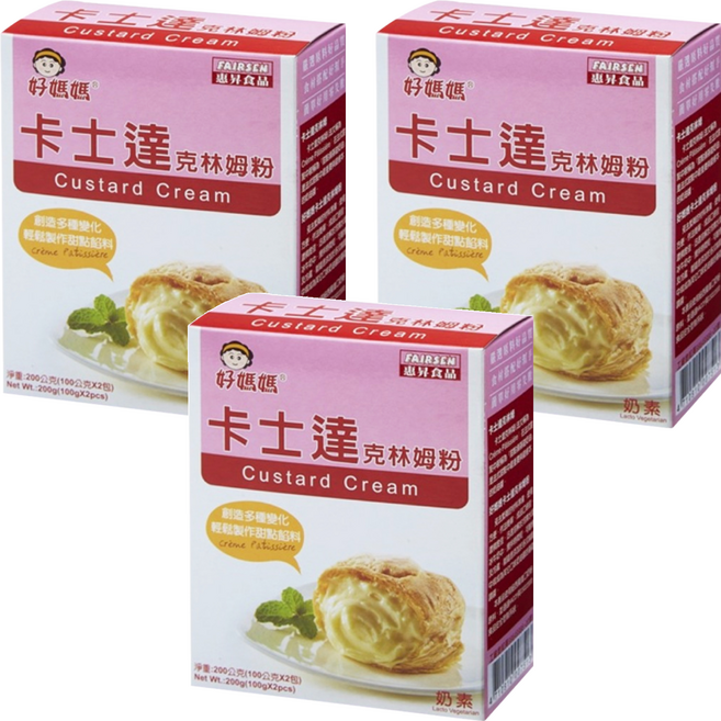 FAIRSEN 惠昇食品 好媽媽 卡士達克林姆粉, 200g, 3盒