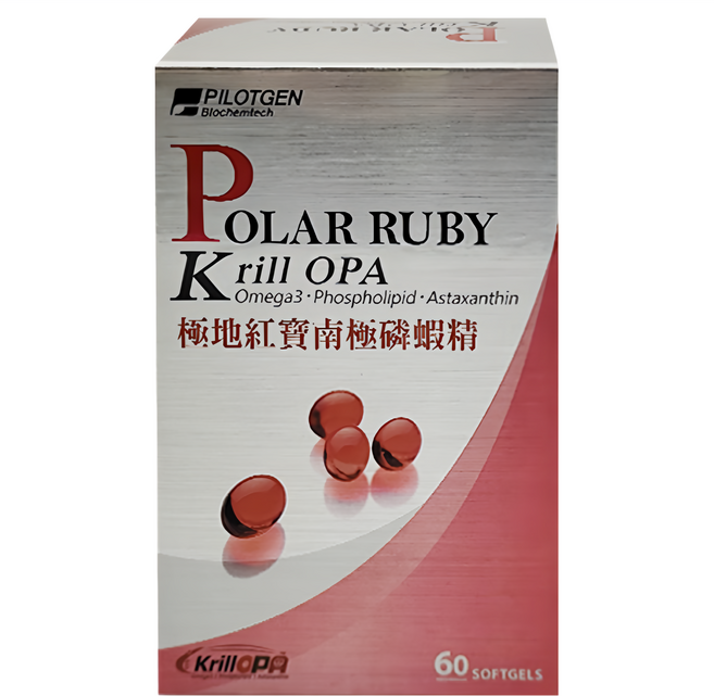 PILOTGEN 派特健 極地紅寶南極磷蝦精軟膠囊, 60顆, 300mg, 1盒
