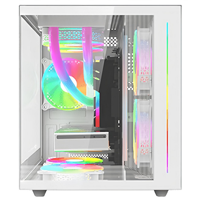 AITC 艾格 KINGSMAN LuCid ARGB電腦電競機殼 含ARGB風扇 x 3 全景機殼, M-ATX, 1個