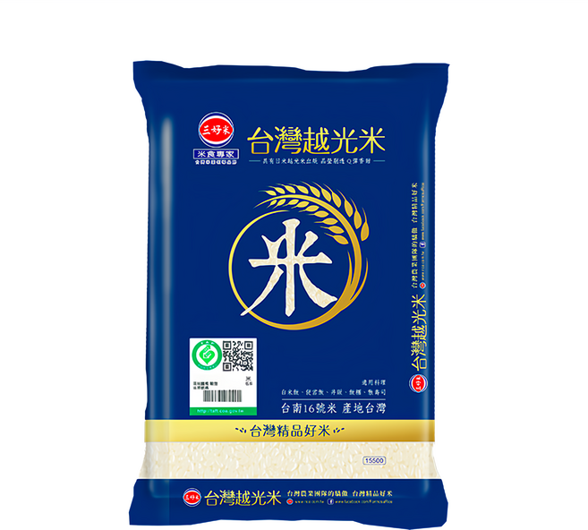 三好米 履歷台灣越光米 晶瑩剔透 顆粒飽滿 香甜Q彈 白米 壽司飯糰, CNS一等, 1.5kg, 1包