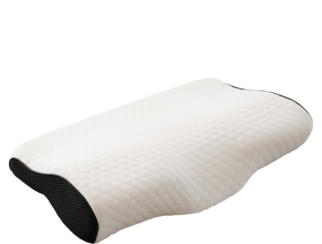 BUHO 布歐 人體工學波浪記憶枕 蝶型, 1顆, 針織緹花布 白色