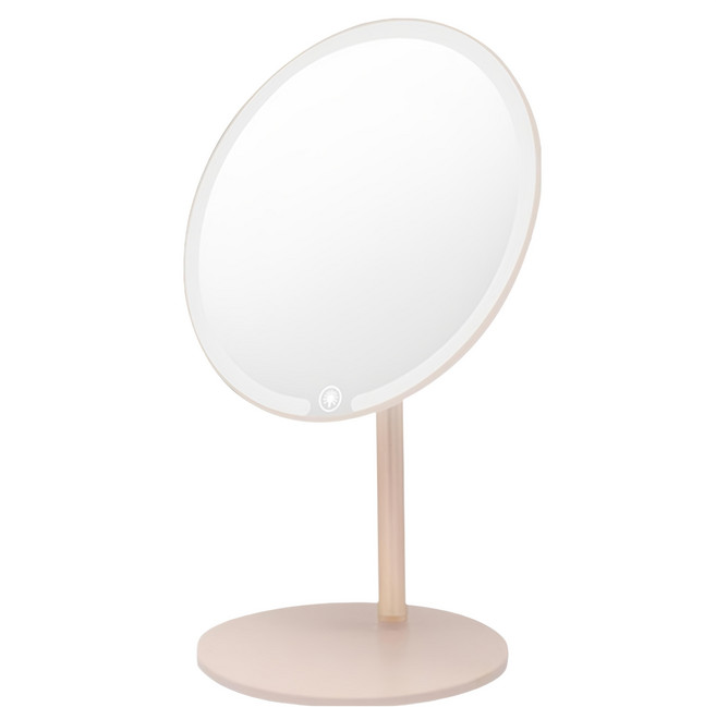 QLZHS 桌面LED高清日光化妝鏡 三色燈補光鏡, 粉色