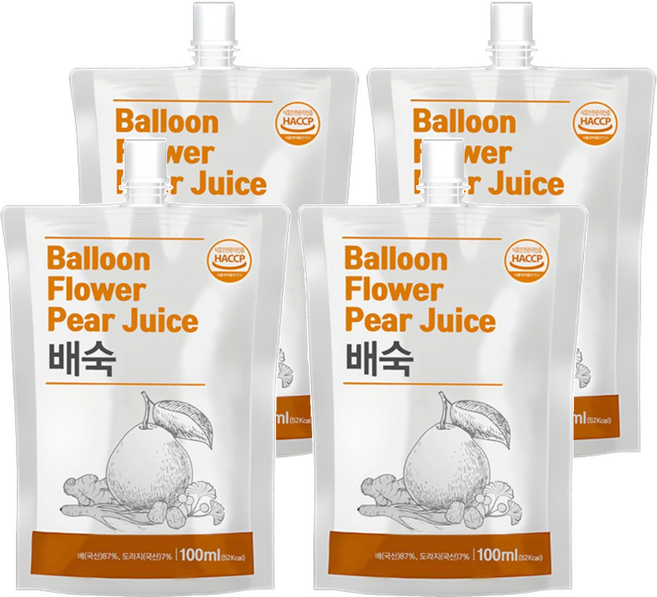 CHEONNYEON MEEIN 千年味人 水梨桔梗飲, 4包, 100ml