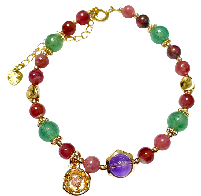 紫水晶綠葡萄碧璽手鍊 8W-288