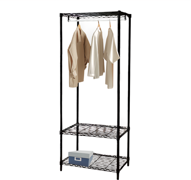 KI WISH 居家生活 三層衣櫥架 無布套, 黑色