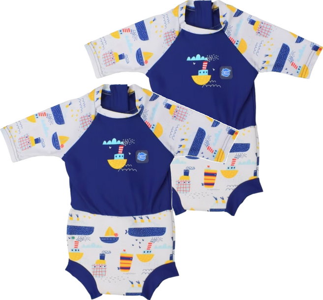 Splash About Happy Nappy Sunsuit 抗UV連身版游泳尿布褲 防漏, XL, 2件