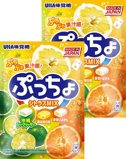 UHA 味覺糖 普超軟糖 綜合柑橘味, 90g, 2包