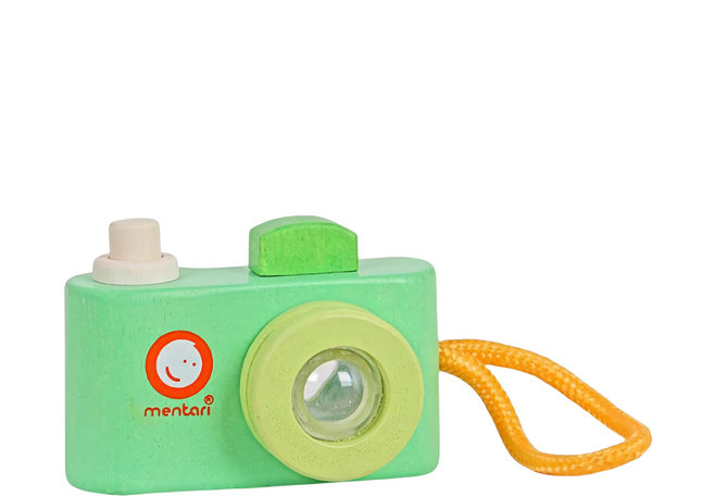 mentari 西瓜甜小相機 - 按下快門會發出聲音 引發孩子好奇心及刺激聽覺感官 無毒無害 孩子能盡情玩樂, 1個, 綠色