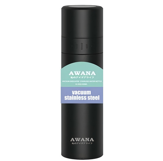 AWANA 茶水分離保溫杯, 430ml, 1個, Black