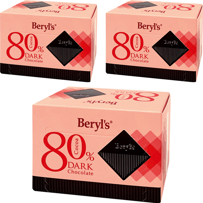 Beryl's 80%可可含量黑巧克力, 60g, 3盒