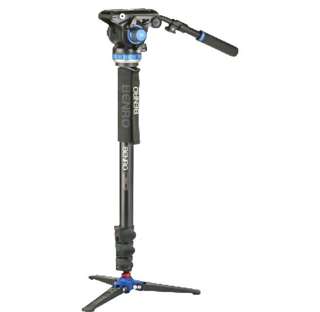 BENRO 百諾 油壓雲台單腳架 S6PRO 鋁合金材質 獨立水平儀 獨立水平鎖, A48FDS6PRO, 1組