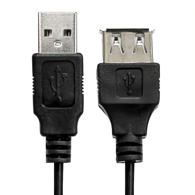 Kinyo USB A公-A母, 黑色, 1條, 1.2m