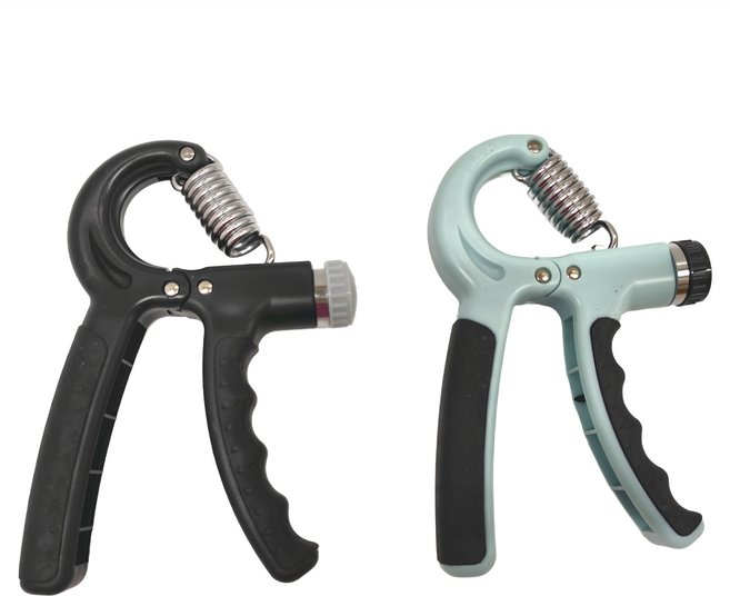 基礎款可調節握力器, 暗黑色 + 晴空藍, 2個