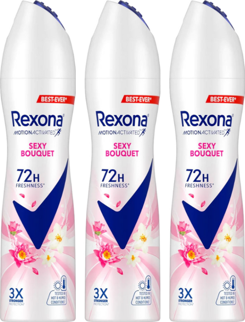 Rexona 蕊娜 制汗爽身噴霧 媚惑香氛, 135ml, 3瓶