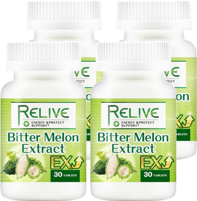 RELIVE 山苦瓜膠囊EX, 30顆, 500mg, 4罐