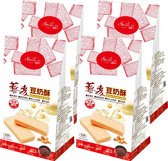 Smile 99 纖莉子 藜麥豆奶酥 堅果鹹味, 160g, 4袋
