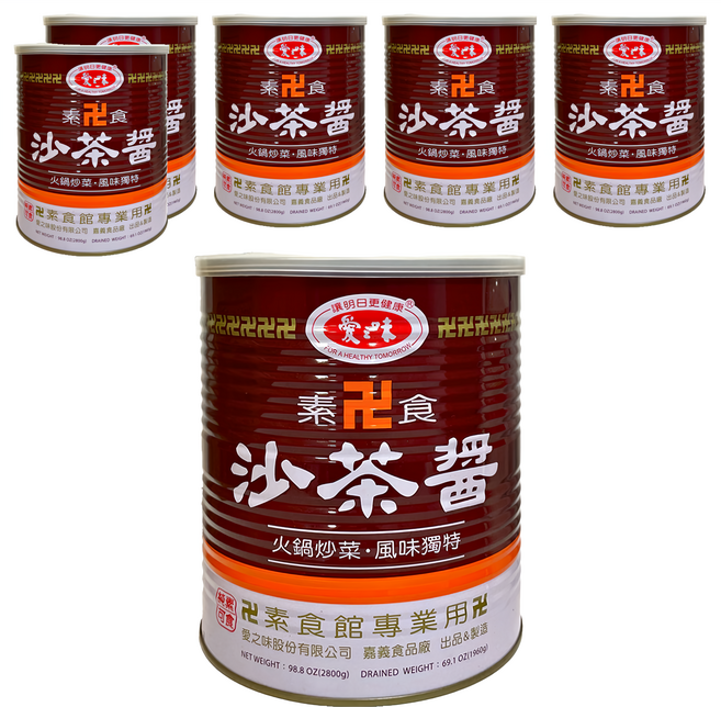 愛之味 素食沙茶醬, 2.8kg, 6罐