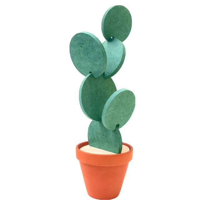 仙人掌盆栽防滑杯墊 易清洗 輕巧便攜, 無毒EVA 綠色, 1個