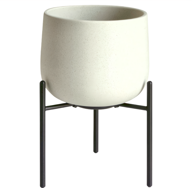 KINTO PLANT POT 211 附架陶瓷花盆, 大地灰, 1個