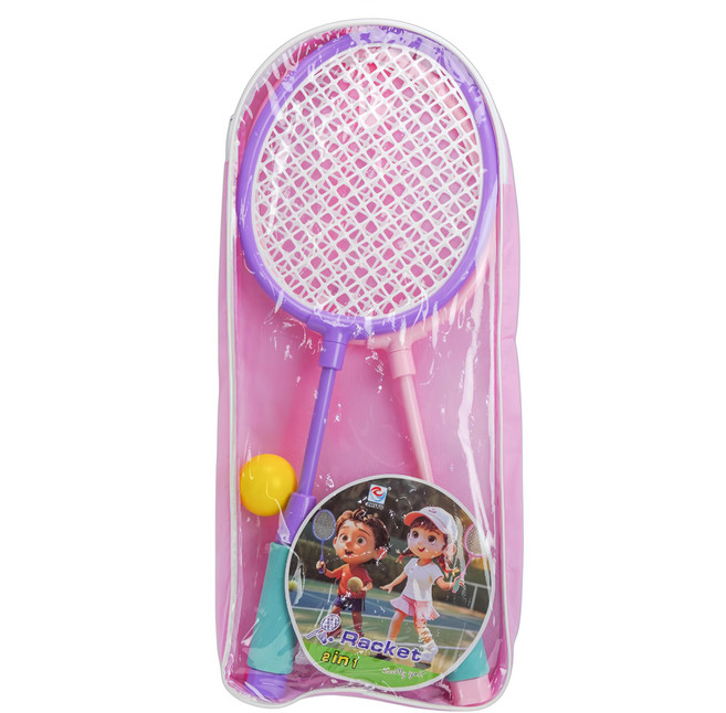 智裕玩具 兒童羽毛球拍組 球拍2個 + 羽球 + 軟球 438B, 粉紅色, 1組