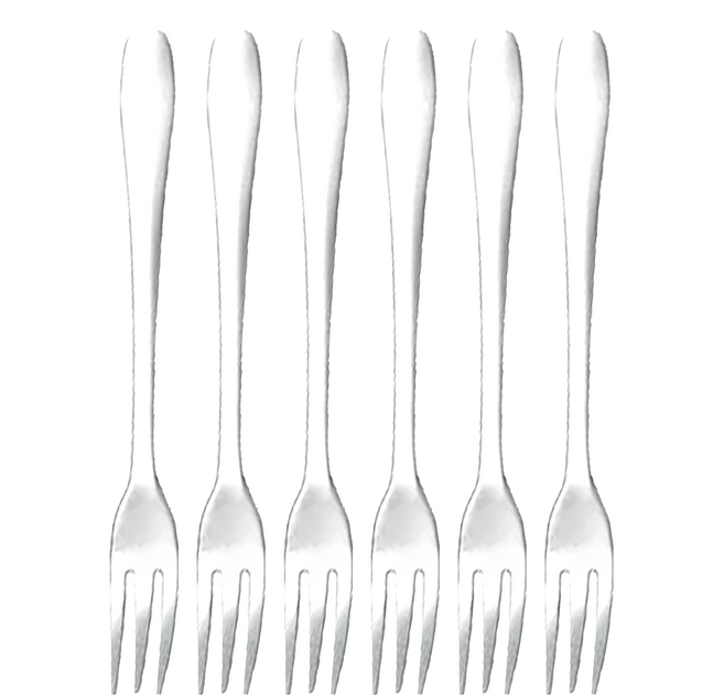 生活King 王樣 進口金屬水果叉 Set 6個 13.1 x 1.3cm, 1組