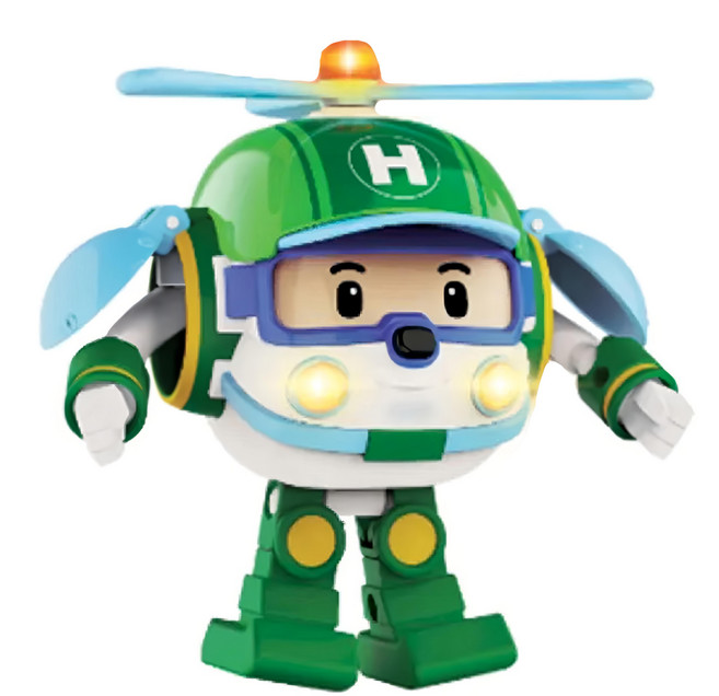 ROI TOYS 聲光變形赫利 ROBOCAR POLI變形機器人玩具 超級豪華版, 1個