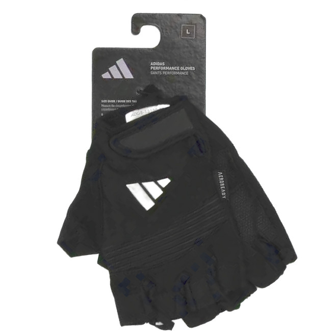 adidas 愛迪達 防滑短指手套 健身 重量訓練 L 黑色 54g 1雙