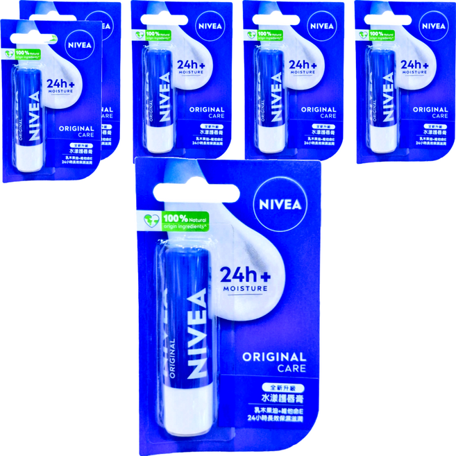 NIVEA 妮維雅 水漾護唇膏, 4.8g, 6件, 小藍