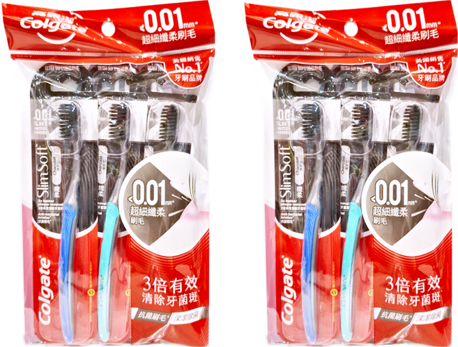 Colgate 高露潔 纖柔備長炭牙刷, 3支, 2包