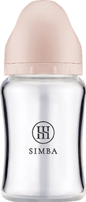 Simba 小獅王辛巴 蘊蜜質金玻璃寬口防脹氣奶瓶, 栗粉, 1個, 180ml