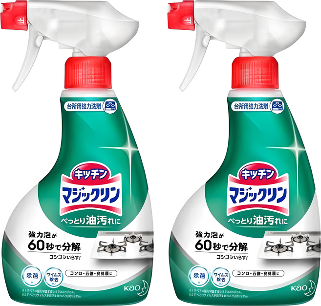 Kao 花王 Magiclean 魔術靈 廚房油污清潔劑 強力泡沫型, 400ml, 2瓶
