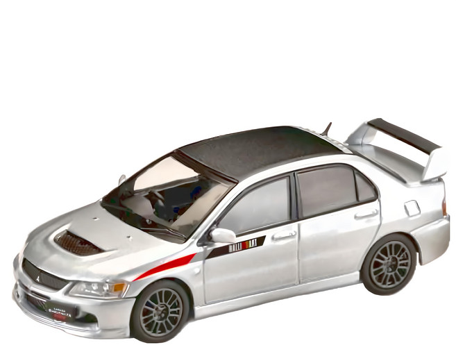 Hobby JAPAN 1:64 三菱 MITSUBISHI LANCER EVOLUTION 9 MR GSR JDM改裝版 附展示引擎 金屬銀, 1個