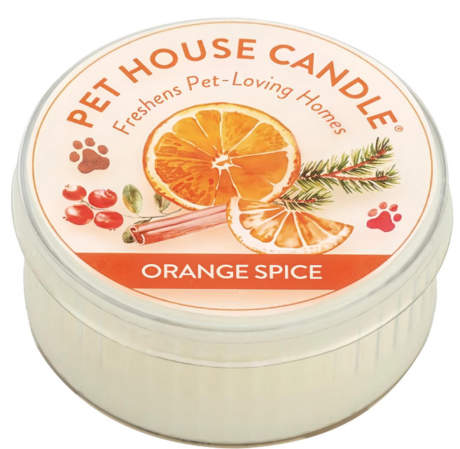 PET HOUSE 室內除臭寵物香氛蠟燭 香橙肉桂, 43g, 1罐