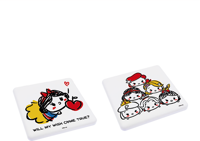 收納王妃 TSUM 珪藻土杯墊 方 160g 2個, 公主系列 白色, 1組