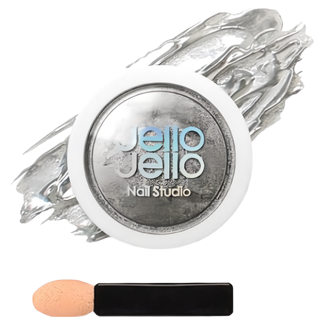 Jello Jello Edge Beam 美甲亮粉 附刷具, 1罐, JP05 Pure Sliver